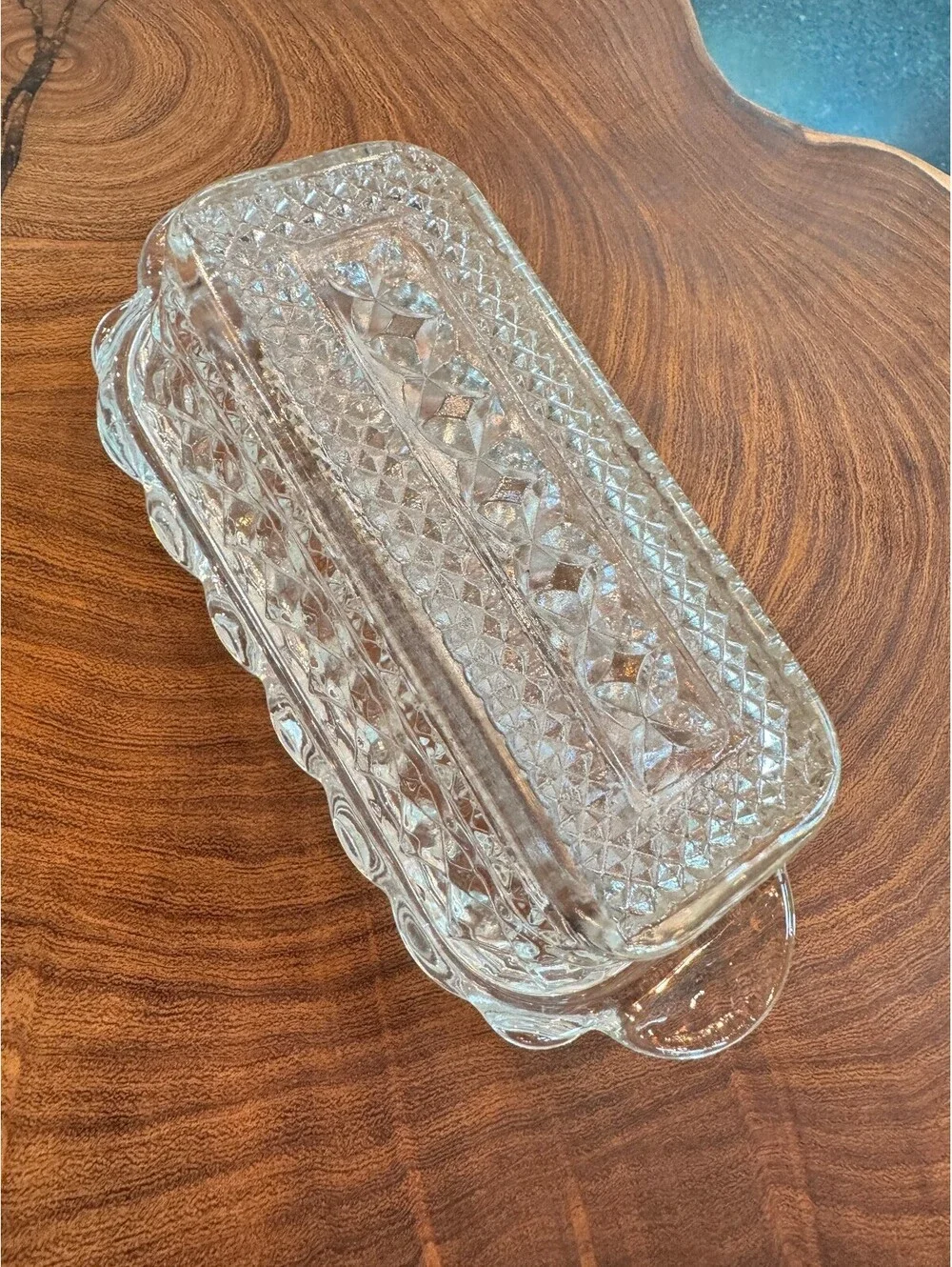 Vintage Anchor Hocking Wexford Clear Glass Covered Butter Dish (1/4 lb)